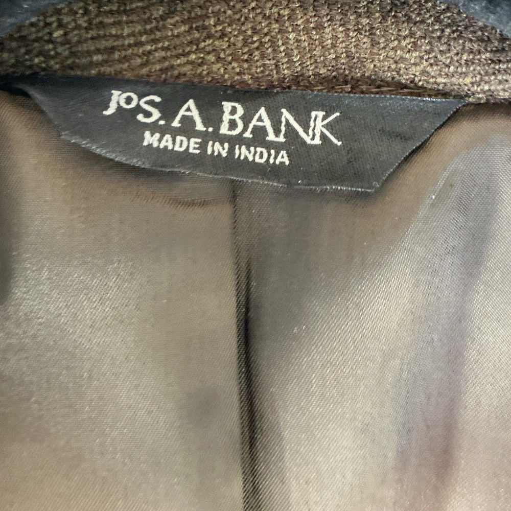 Jos. A. Bank Blazer‎ Mens 42R Olive Brown 100% Wool Herringbone Sport Coat - Picture 10 of 10
